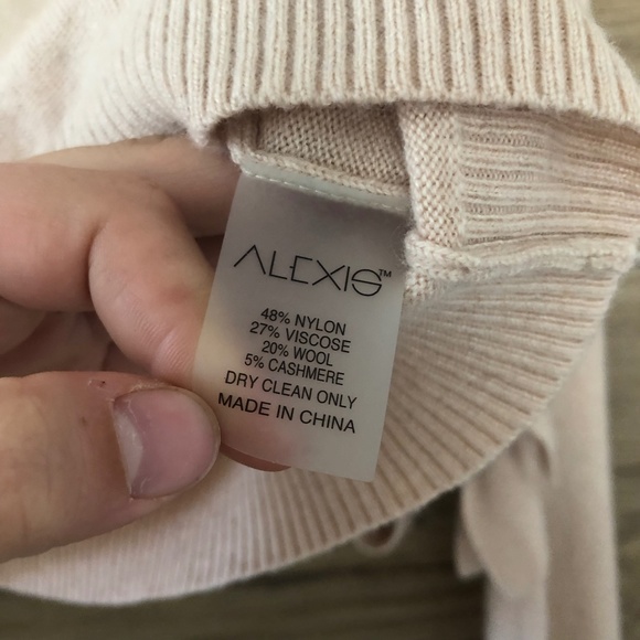 Alexis Wool/Cashmere Blend Cream Tie Cuff Sweater Size M - Picture 4 of 7